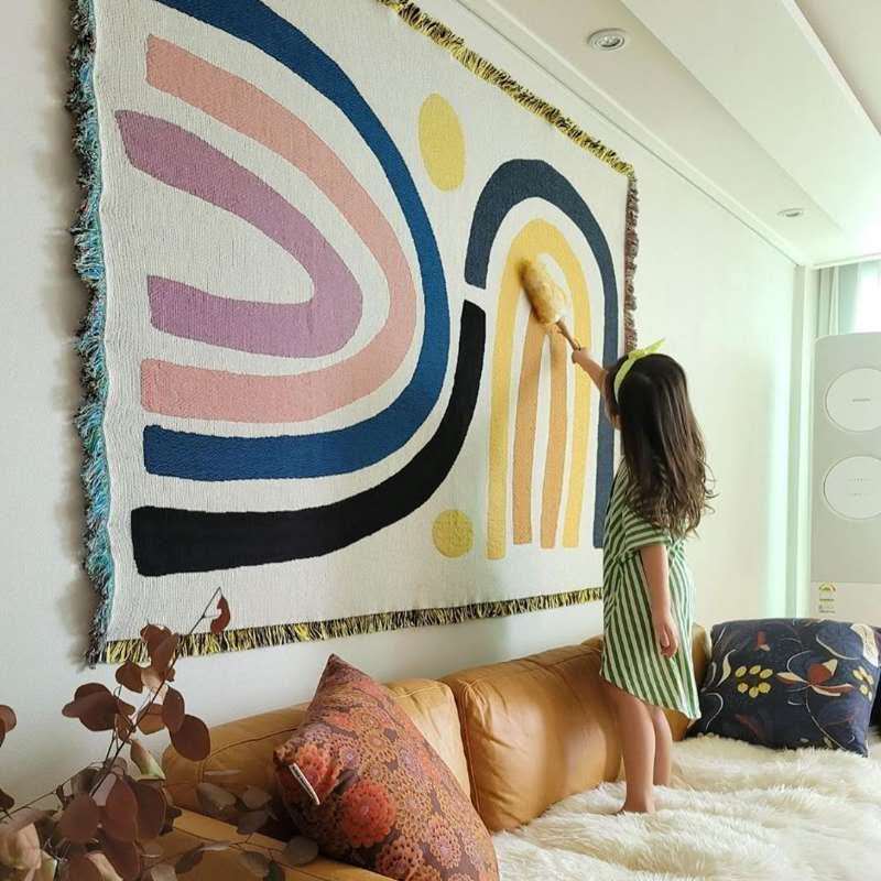 Century Textile & Sewing Supply Reviews - Textile City Abstract Rainbow Throw Blanket