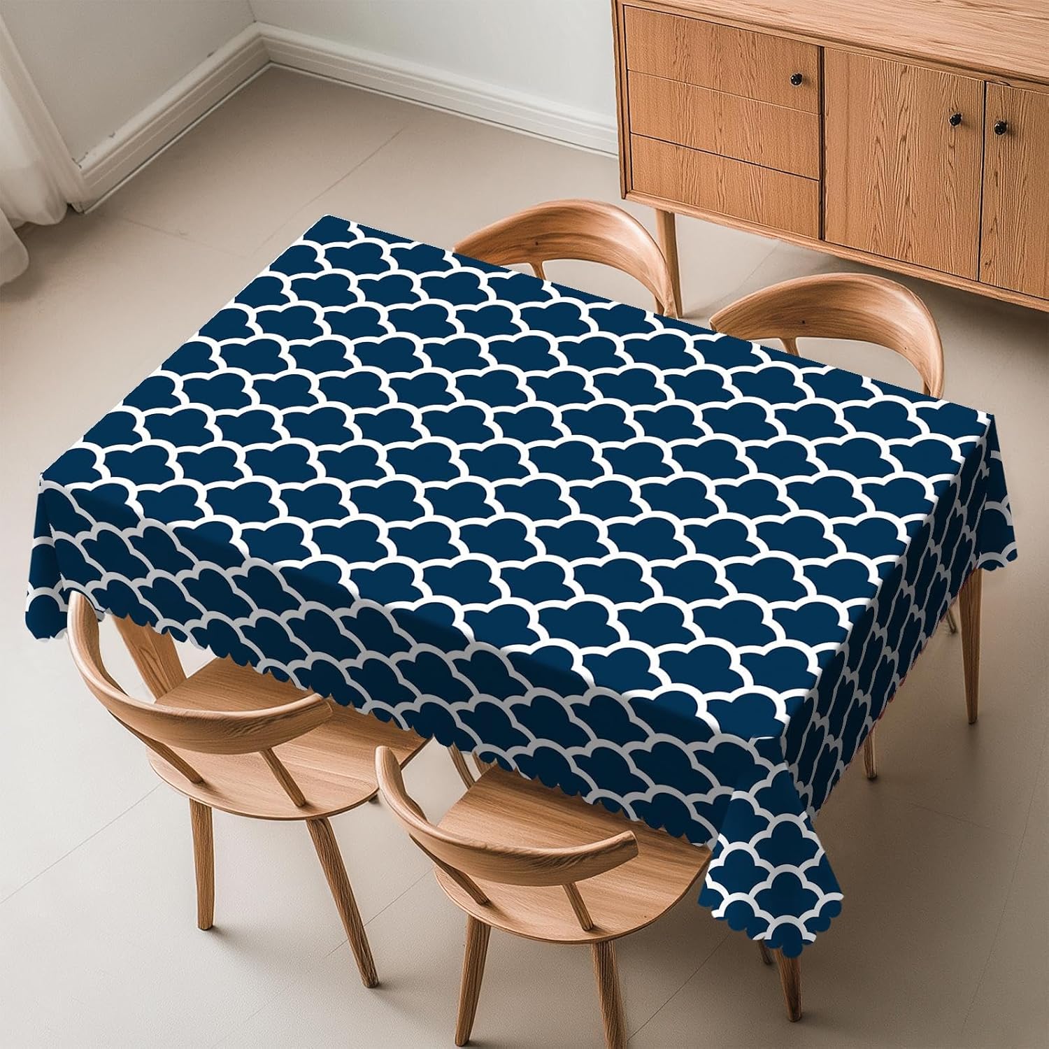 Century Textile & Sewing Supply Reviews - Blue Tablecloth Navy Cloud Seamless Pattern