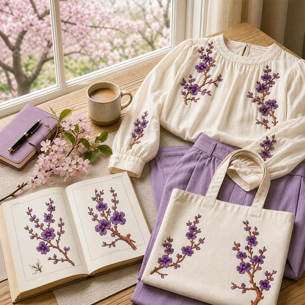 Textile For Sewing - DIY Cherry Blossom Iron On Patches