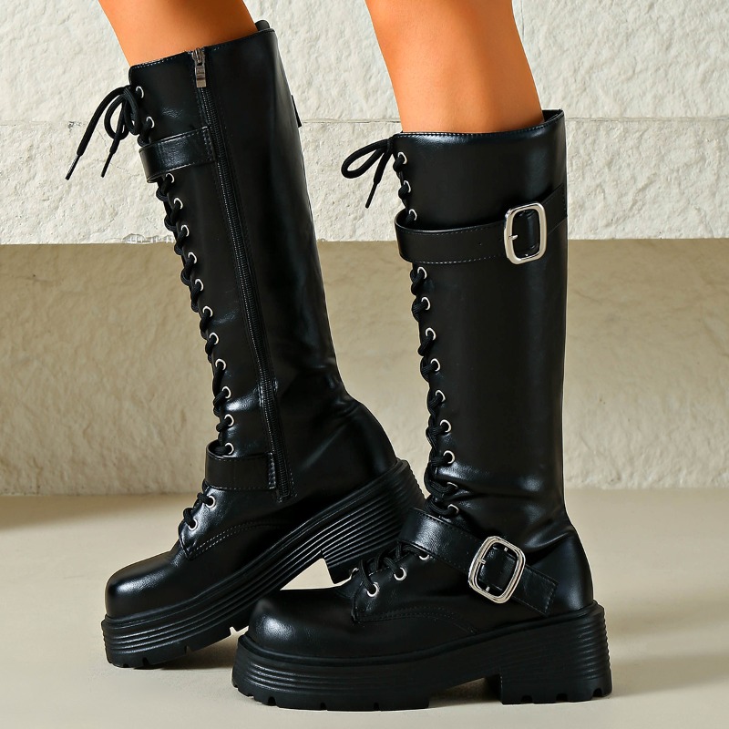 Platform Chunky Sole Women Kne - đánh giá và giá Sewing Cloth