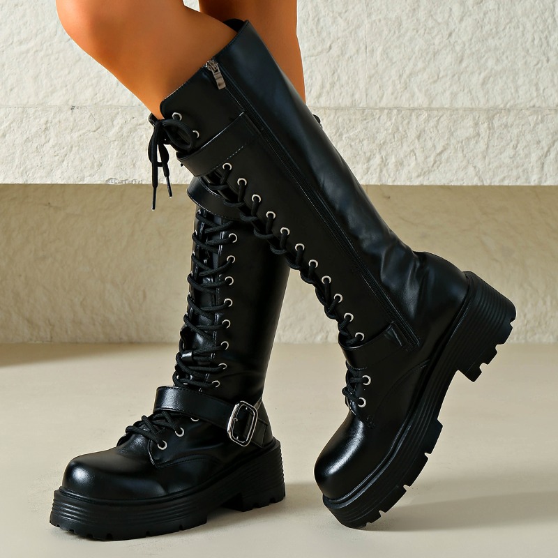 Platform Chunky Sole Women Kne - đánh giá và giá Sewing Cloth