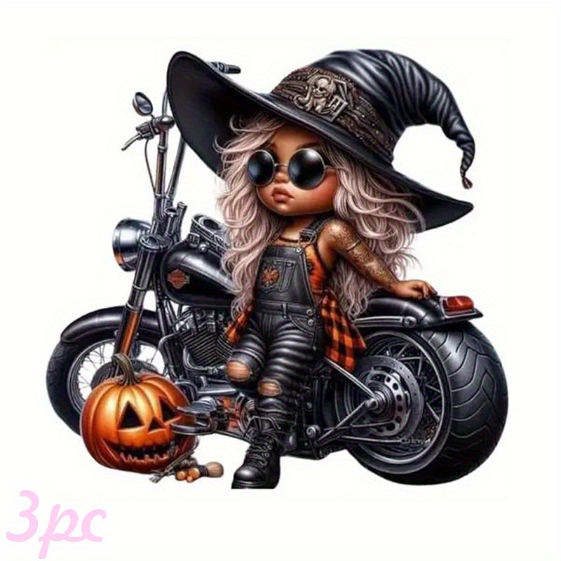 Witch on Motorcycle Halloween  - đánh giá và giá Iron On Patch