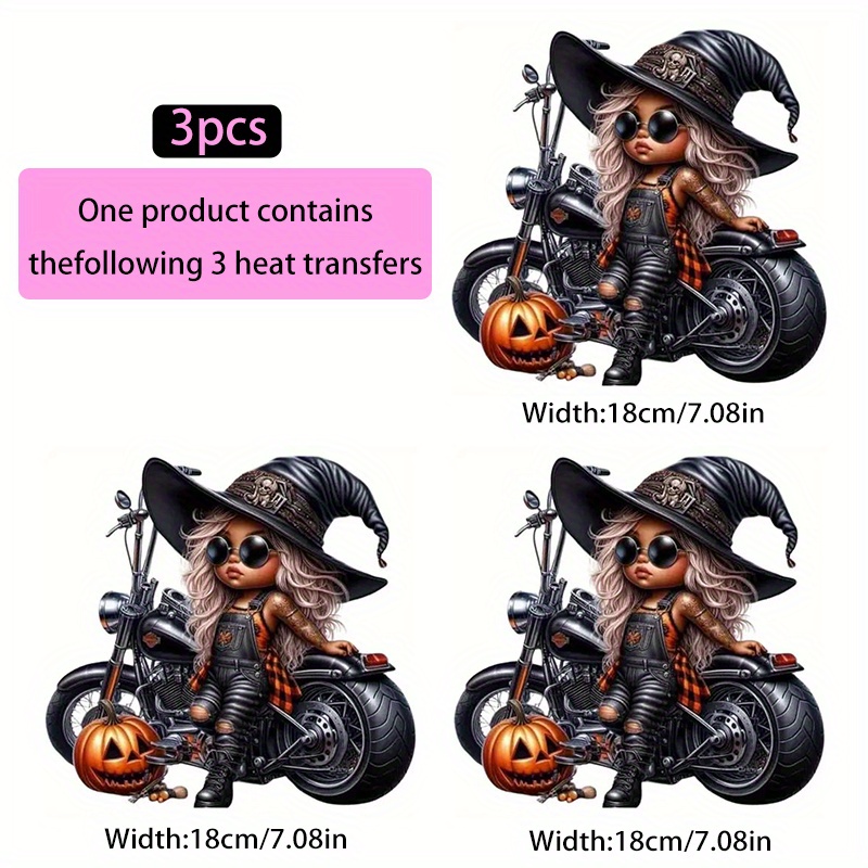 Witch on Motorcycle Halloween  - đánh giá và giá Iron On Patch