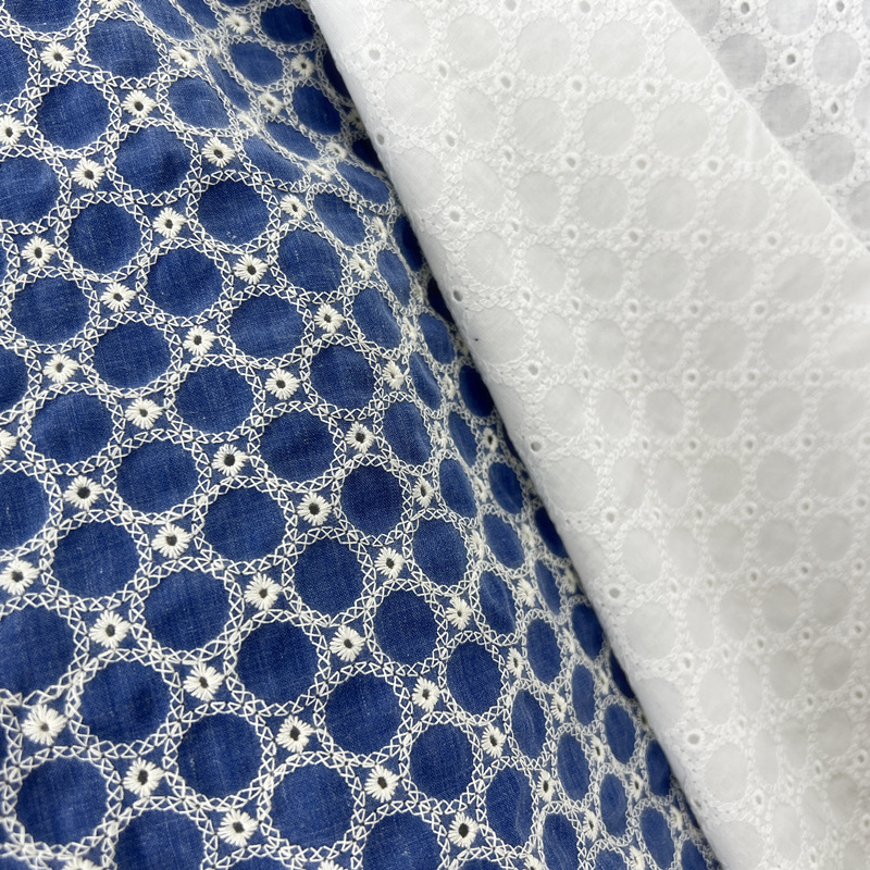 Cotton Denim Small Circle Eyel - đánh giá và giá Sewing Eyelet Fabric