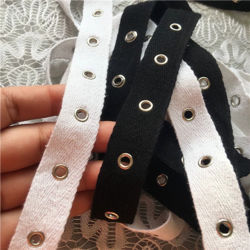Black and White Cotton Webbing - đánh giá và giá Sewing Eyelet Fabric
