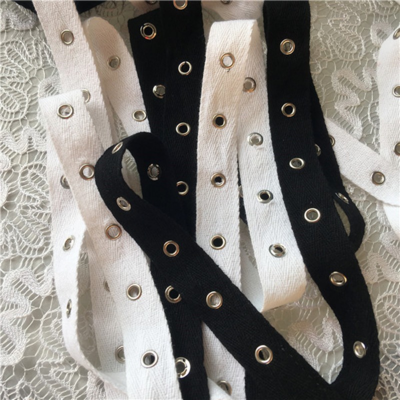 Black and White Cotton Webbing - đánh giá và giá Sewing Eyelet Fabric