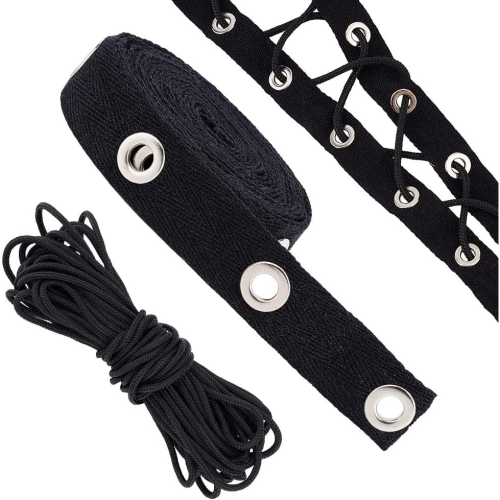 3 Yards Eyelet Tape Trim Black - đánh giá và giá Sewing Eyelet Fabric